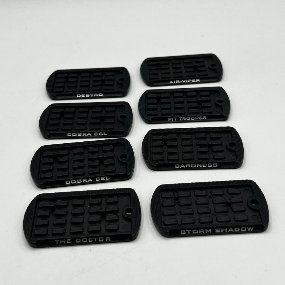 GI Joe COBRA Figure Dog Tag Display Stand Base x 8 Baroness COBRA EEL 2009 - Picture 2 of 7